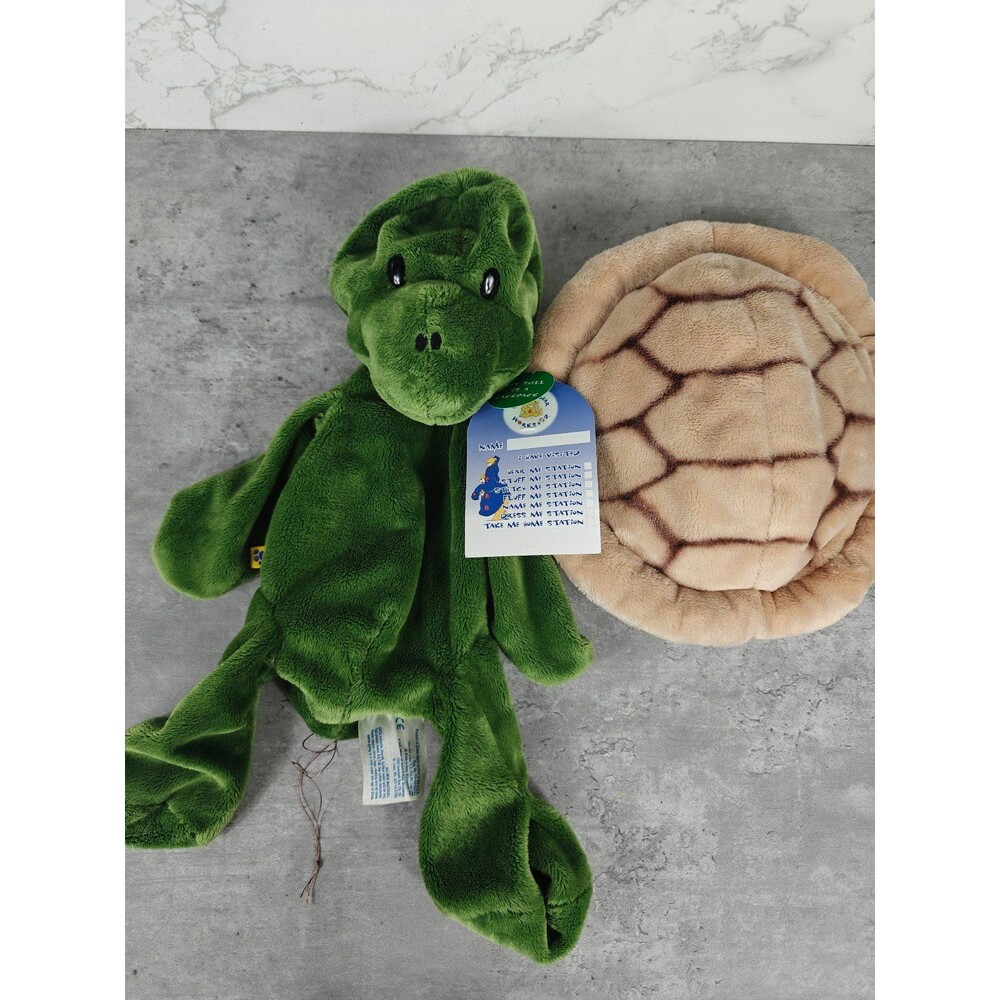 Vintage Build A Bear Trekkin Turtle w/ Shell Backpack NWT Unstuffed
